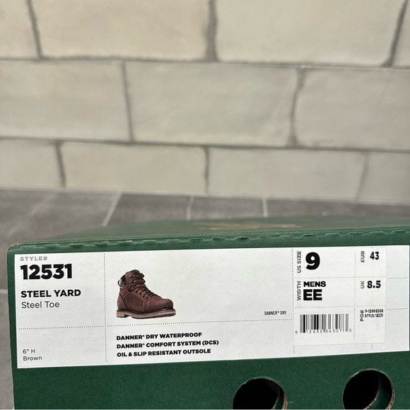 Danner steel toe yard boot work brown leather lace up waterproof slip resistant - Picture 13 of 13